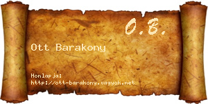 Ott Barakony névjegykártya